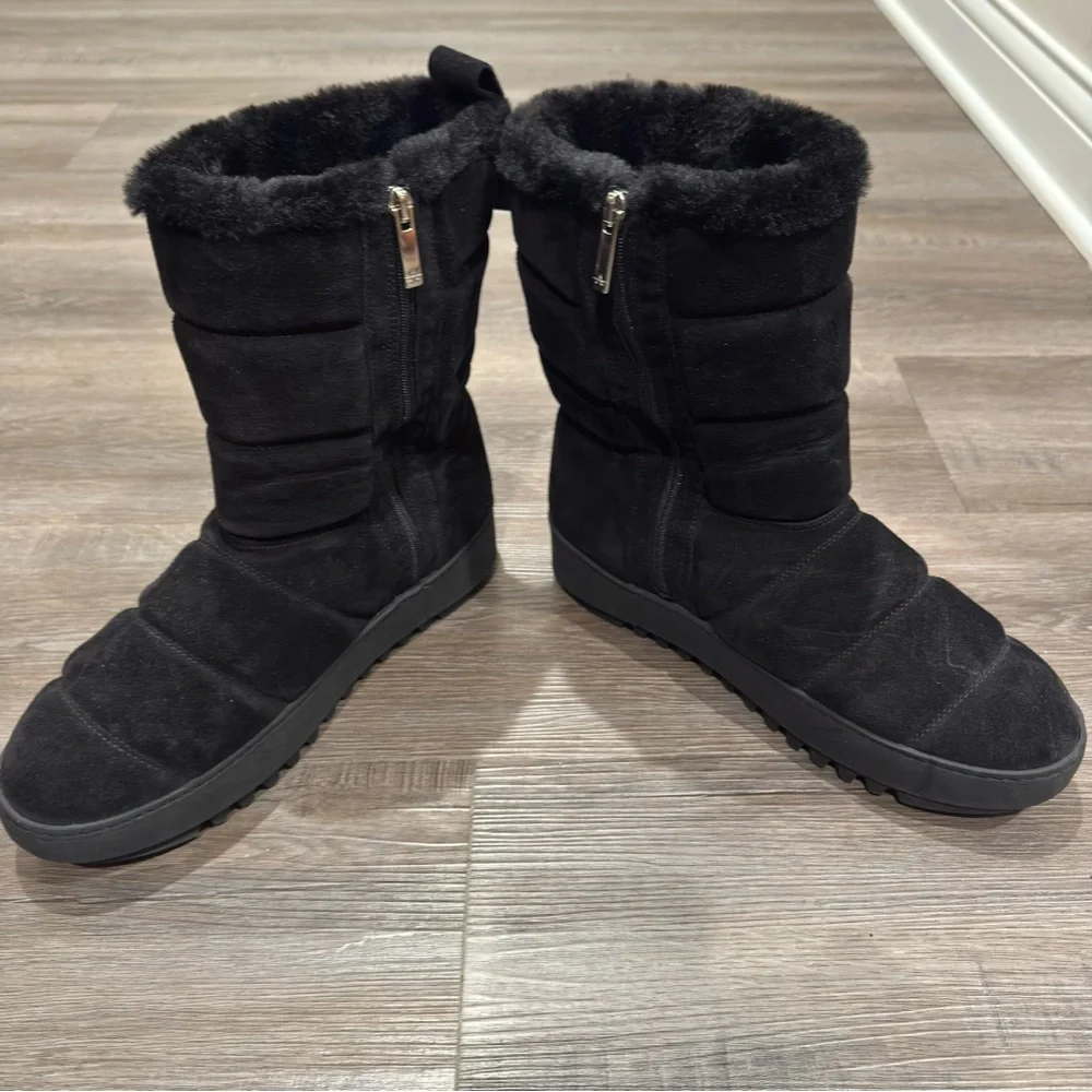 Aquatalia Alcee Faux Fur Lined Black Winter Snow Boots